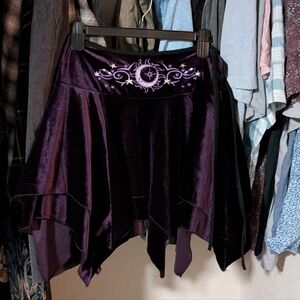 Purple velvet skirt